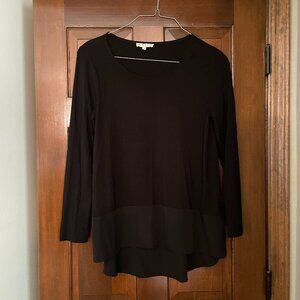 Size Medium Chaus New York black top with high/low hem
